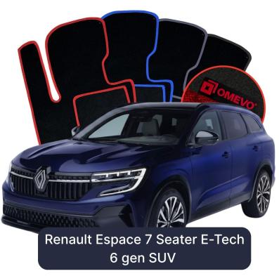 Velours-Autofußmatten OMEVO für Renault Espace 7-Sitzer E-Tech 6 gen SUV (2023–2025)