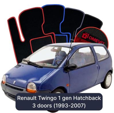 Velours-Autofußmatten OMEVO für Renault Twingo 1 gen Kompakt 3 Türer (1993-2007)