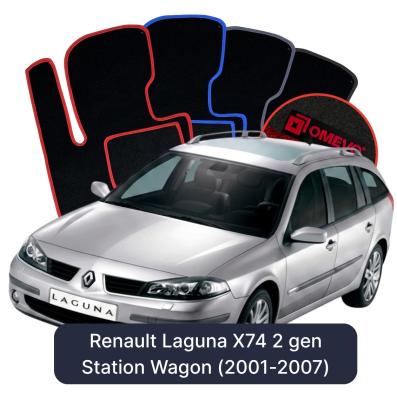 Velours-Autofußmatten OMEVO für Renault Laguna X74 2 gen Kombi (2001-2007)