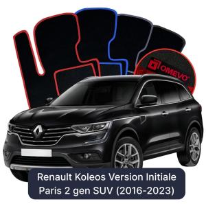 OMEVO Velours-Autofußmatten für Renault Koleos Version Initiale Paris 2 gen SUV (2016-2023)