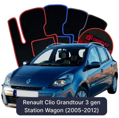 Velours-Autofußmatten OMEVO für Renault Clio Grandtour 3 gen Kombi (2005-2012)