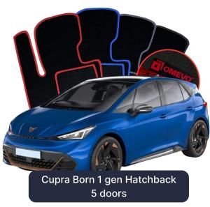 OMEVO Velours-Autofußmatten für Cupra Born 1 gen Kompakt 5 Türer (2021-2025)