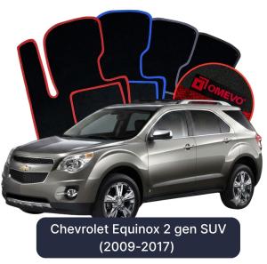 OMEVO Velours-Autofußmatten für Chevrolet Equinox 2 gen SUV (2009-2017)