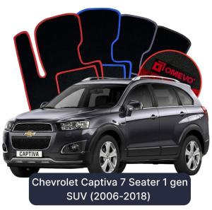 OMEVO Velours-Autofußmatten für Chevrolet Captiva 1 gen SUV (2006-2018)