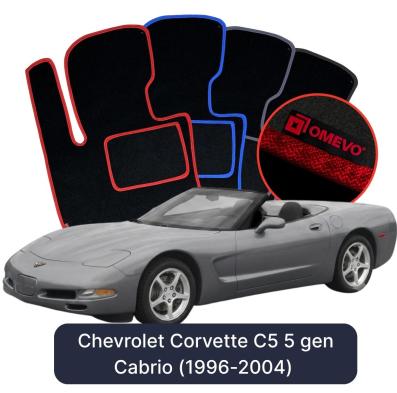 Velours-Autofußmatten OMEVO für Chevrolet Corvette C5 5 gen Cabrio (1996-2004)