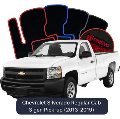 Velours-Autofußmatten OMEVO für Chevrolet Silverado Regular Cab 3 gen Pick-up (2013-2019)