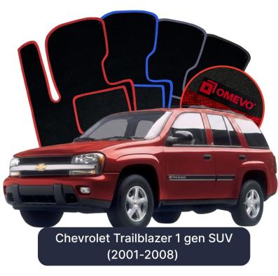Velours-Autofußmatten OMEVO für Chevrolet Trailblazer 1 gen SUV (2001-2008)