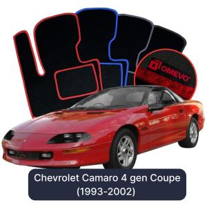 OMEVO Velours-Autofußmatten für Chevrolet Camaro 4 gen Coupe (1993-2002)