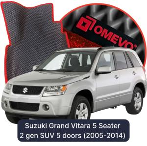 OMEVO 5D Pro EVA Fußmatten für Suzuki Grand Vitara 5-Sitzer 2 gen SUV 5 Türer (2005-2014)