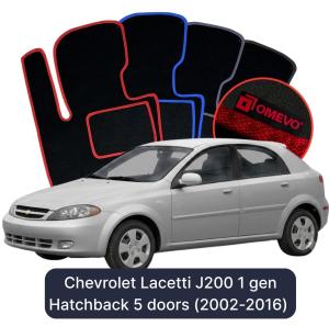 OMEVO Velours-Autofußmatten für Chevrolet Lacetti J200 1 gen Kompakt 5 Türer (2002-2016)