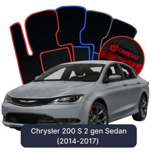 OMEVO Velours-Autofußmatten für Chrysler 200 S 2 gen Limousine (2014-2017)
