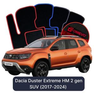 OMEVO Velours-Autofußmatten für Dacia Duster Extreme HM 2 gen SUV (2017-2024)