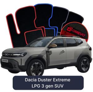 OMEVO Velours-Autofußmatten für Dacia Duster Extreme LPG  3 gen SUV (2024-2025)