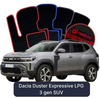 Velours-Autofußmatten OMEVO für Dacia Duster Expressive LPG  3 gen SUV (2024-2025)