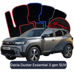 OMEVO Velours-Autofußmatten für Dacia Duster Essential 3 gen SUV (2024-2026)