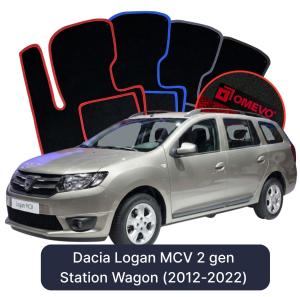 OMEVO Velours-Autofußmatten für Dacia Logan MCV 2 gen Kombi (2012-2022)