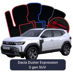 OMEVO Velours-Autofußmatten für Dacia Duster Expression 3 gen SUV (2024-2026)
