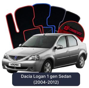 OMEVO Velours-Autofußmatten für Dacia Logan 1 gen Limousine (2004-2012)