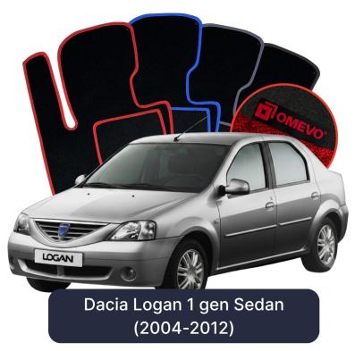 Velours-Autofußmatten OMEVO für Dacia Logan 1 gen Limousine (2004-2012)