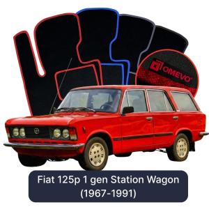 OMEVO Velours-Autofußmatten für Fiat 125p 1 gen Kombi (1967-1991)