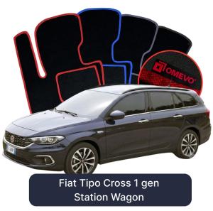 OMEVO Velours-Autofußmatten für Fiat Tipo Cross 1 gen Kombi (2015-2025)