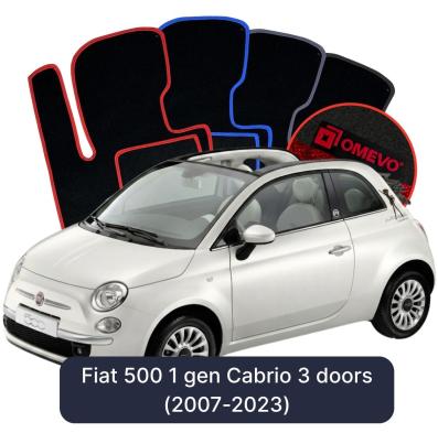 Velours-Autofußmatten OMEVO für Fiat 500 1. Generation Cabrio 3 Türen (2007-2023)