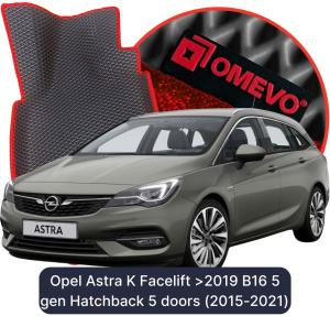 OMEVO 5D Pro EVA Fußmatten für Opel Astra K Facelift >2019 B16 5 gen Kompakt 5 Türer (2015-2021)