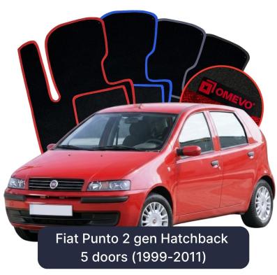 Velours-Autofußmatten OMEVO für Fiat Punto 2 gen Kompakt 5 Türer (1999-2011)