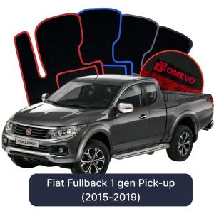 OMEVO Velours-Autofußmatten für Fiat Fullback 1 gen Pick-up (2015-2019)