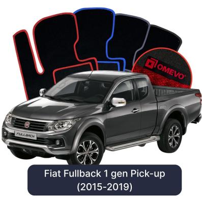 Velours-Autofußmatten OMEVO für Fiat Fullback 1 gen Pick-up (2015-2019)