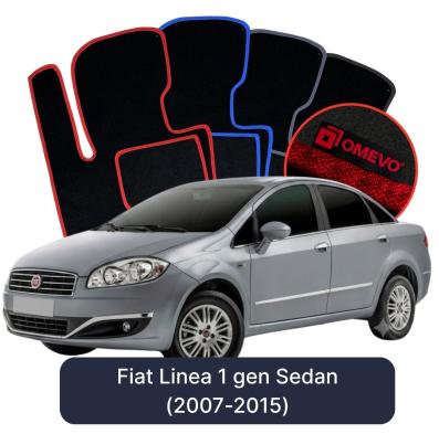 Velours-Autofußmatten OMEVO für Fiat Linea 1 gen Limousine (2007-2015)