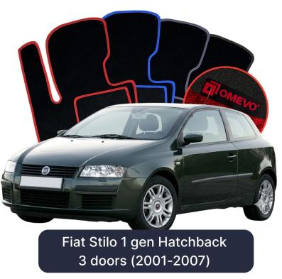 Velours-Autofußmatten OMEVO für Fiat Stilo 1 gen Kompakt 3 Türer (2001-2007)