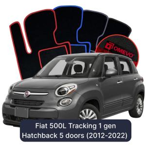 OMEVO Velours-Autofußmatten für Fiat 500L Tracking 1 gen Kompakt 5 Türer (2012-2022)