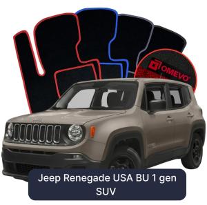 OMEVO Velours-Autofußmatten für Jeep Renegade USA BU 1 gen SUV (2014-2025)