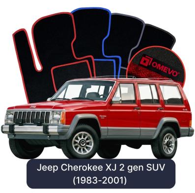 Velours-Autofußmatten OMEVO für Jeep Cherokee XJ 2 gen SUV (1983-2001)