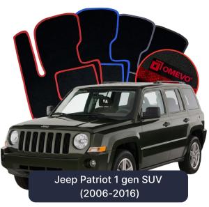 OMEVO Velours-Autofußmatten für Jeep Patriot 1 gen SUV (2006-2016)