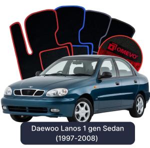 OMEVO Velours-Autofußmatten für Daewoo Lanos 1 gen Limousine (1997-2008)