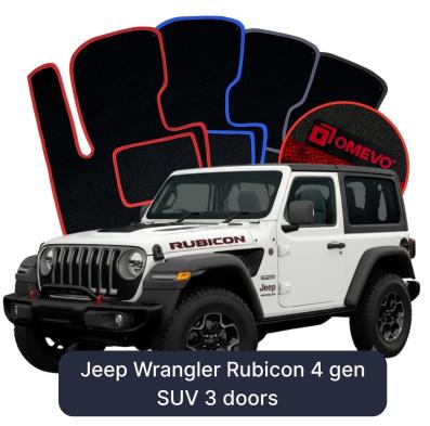 Velours-Autofußmatten OMEVO für Jeep Wrangler Rubicon 4 gen SUV 3 Türer (2017-2025)
