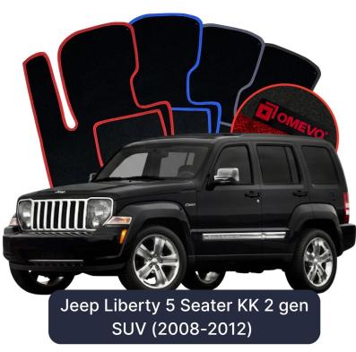 Velours-Autofußmatten OMEVO für Jeep Liberty 5-Sitzer KK 2 gen SUV (2008-2012)