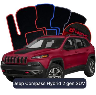Velours-Autofußmatten OMEVO für Jeep Compass Hybrid 2 gen SUV (2016-2026)