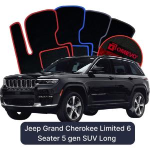 OMEVO Velours-Autofußmatten für Jeep Grand Cherokee Limited 6-Sitzer 5 gen SUV (2021–2025)