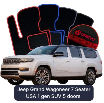 Velours-Autofußmatten OMEVO für Jeep Grand Wagoneer 7-Sitzer USA 1 gen SUV 5 Türen (2021-2025)