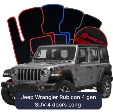 Velours-Autofußmatten OMEVO für Jeep Wrangler Rubicon 4 gen SUV 4 Türer (2020-2025)