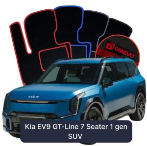 OMEVO Velours-Autofußmatten für Kia EV9 GT-Line 7-Sitzer 1 gen SUV (2023-2025)