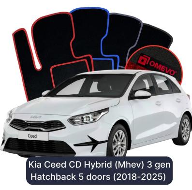 Velours-Autofußmatten OMEVO für Kia Ceed Hybrid (MHEV) CD 3 gen Kompakt 5 Türer (2018-2025)