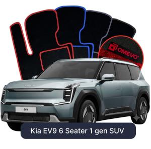 OMEVO Velours-Autofußmatten für Kia EV9 6-Sitzer 1 gen SUV (2023-2025)