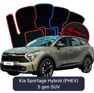 OMEVO Velours-Autofußmatten für Kia Sportage Hybrid (PHEV) 5 gen SUV (2021-2025)