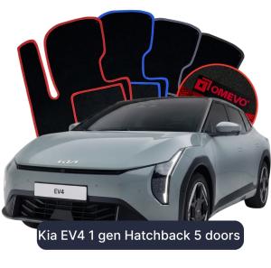 OMEVO Velours-Autofußmatten für Kia EV4 1 gen Hatchback 5 Türen (2025-2026)