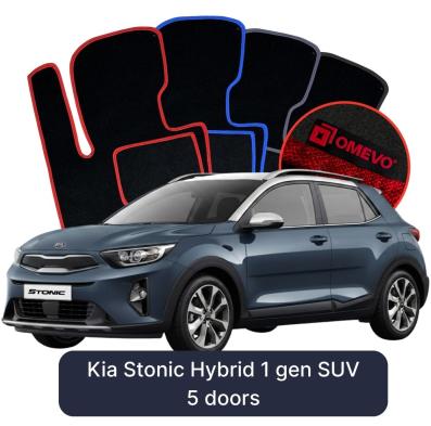 Velours-Autofußmatten OMEVO für Kia Stonic Hybrid 1 gen SUV 5 Türer (2017-2024)