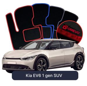 OMEVO Velours-Autofußmatten für Kia EV6 1 gen SUV (2021-2025)